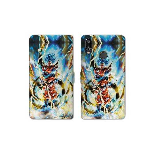 RV Housse cuir portefeuille Huawei P30 LITE Manga Dragon Ball Sangoku Blanc