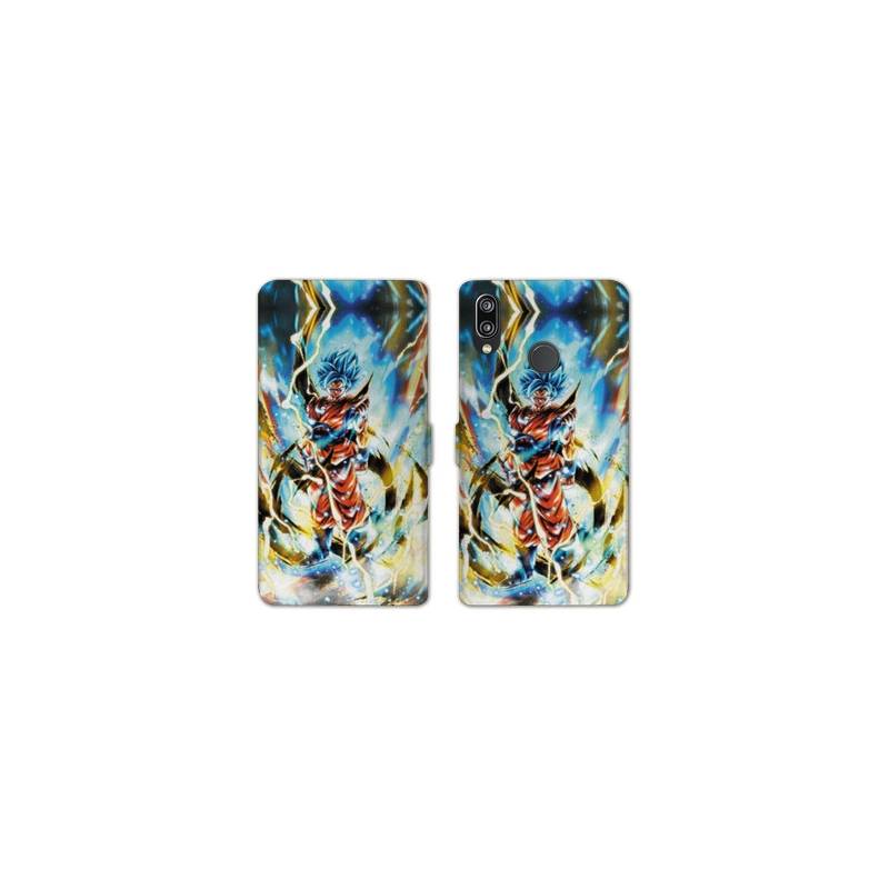RV Housse cuir portefeuille Huawei P30 LITE Manga Dragon Ball Sangoku Blanc