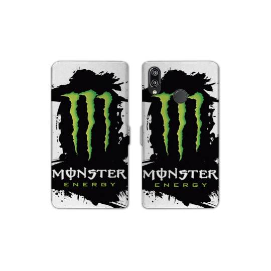 RV Housse cuir portefeuille Huawei P30 LITE Monster Energy tache