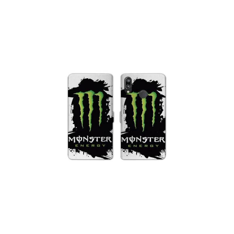 RV Housse cuir portefeuille Huawei P30 LITE Monster Energy tache