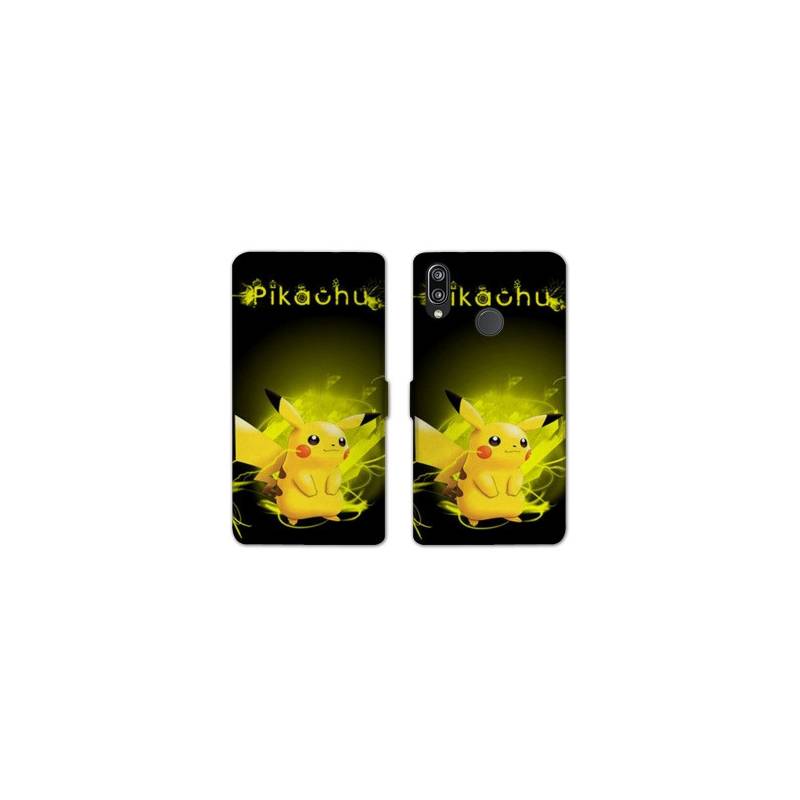 RV Housse cuir portefeuille Huawei P30 LITE Pokemon Pikachu eclair