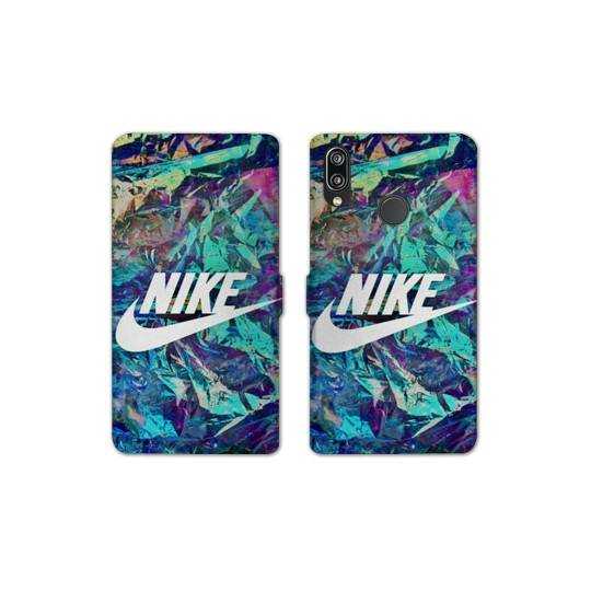 RV Housse cuir portefeuille Huawei P30 LITE Nike Turquoise
