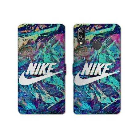 RV Housse cuir portefeuille Huawei P30 LITE Nike Turquoise