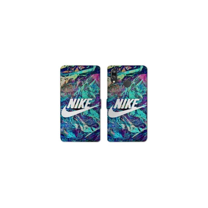 RV Housse cuir portefeuille Huawei P30 LITE Nike Turquoise