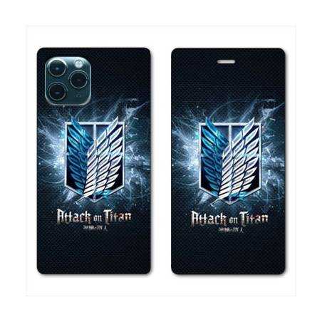 RV Housse cuir portefeuille Iphone 11 (6,1) Manga Attaque titans noir