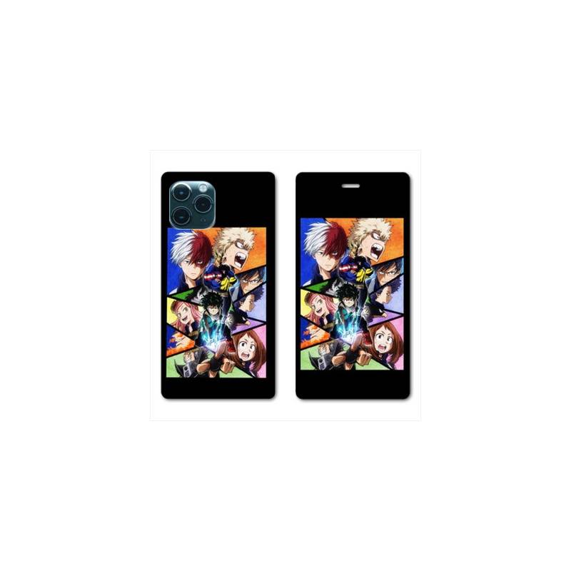 RV Housse cuir portefeuille Iphone 11 (6,1) Manga My hero acadamia noir