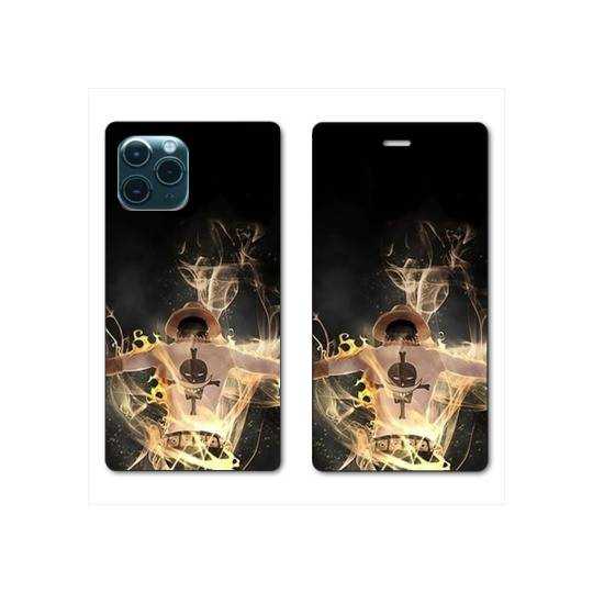 RV Housse cuir portefeuille Iphone 11 (6,1) Manga One Piece Ace noir
