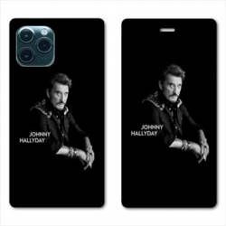 RV Housse cuir portefeuille Iphone 11 (6,1) Johnny Hallyday Noir