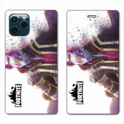 RV Housse cuir portefeuille Iphone 11 (6,1) Fortnite Blanc