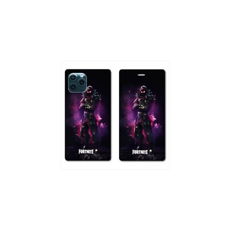 RV Housse cuir portefeuille Iphone 11 (6,1) Fortnite Raven
