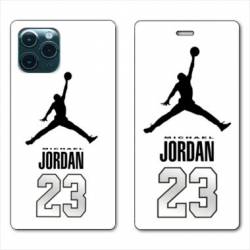 RV Housse cuir portefeuille Iphone 11 (6,1) Jordan 23 Blanc