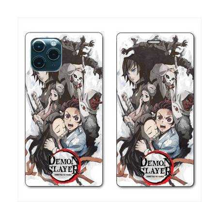 RV Housse cuir portefeuille Iphone 11 Pro (5,8) Manga Damon Slayer Blanc