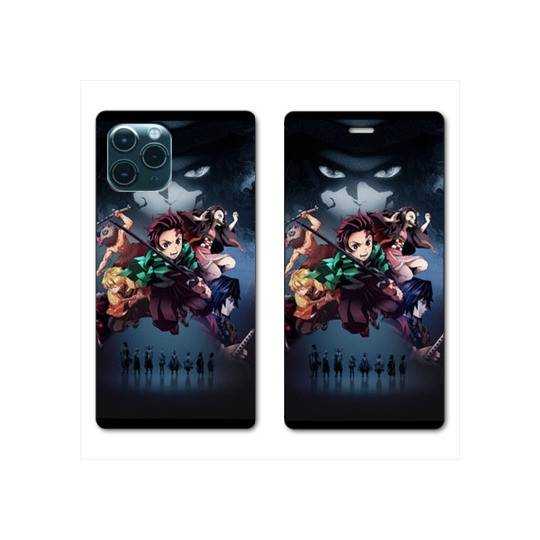 RV Housse cuir portefeuille Iphone 11 Pro (5,8) Manga Damon Slayer Noir