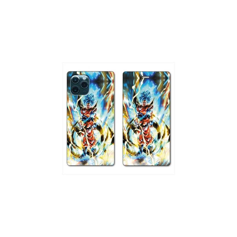 RV Housse cuir portefeuille Iphone 11 Pro (5,8) Manga Dragon Ball Sangoku Blanc