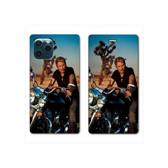 RV Housse cuir portefeuille Iphone 11 Pro (5,8) Johnny Hallyday Moto