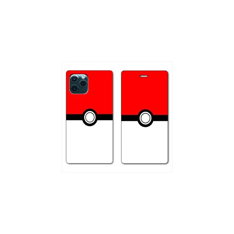 RV Housse cuir portefeuille Iphone 11 Pro Max (6,5) Pokemon Pokeball