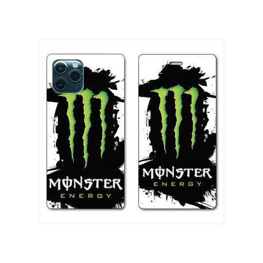 RV Housse cuir portefeuille Iphone 11 Pro Max (6,5) Monster Energy tache