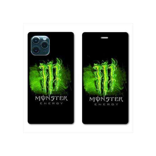 RV Housse cuir portefeuille Iphone 11 Pro Max (6,5) Monster Energy Vert