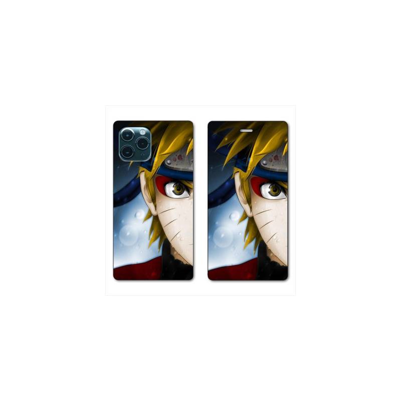 RV Housse cuir portefeuille Iphone 11 Pro Max (6,5) Manga Naruto blanc