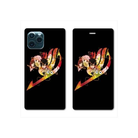 RV Housse cuir portefeuille Iphone 11 Pro Max (6,5) Manga Fairy Tail Logo Noir