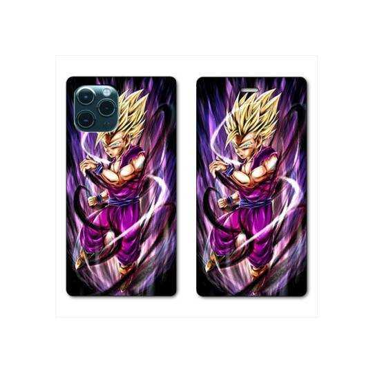 RV Housse cuir portefeuille Iphone 11 Pro Max (6,5) Manga Dragon Ball Sangohan violet