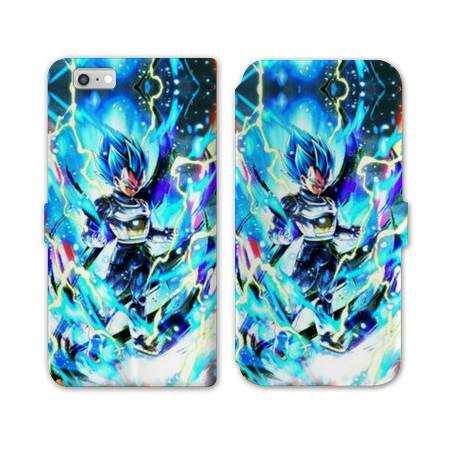 RV Housse cuir portefeuille Iphone 6 / 6s Manga Dragon Ball Vegeta Bleu