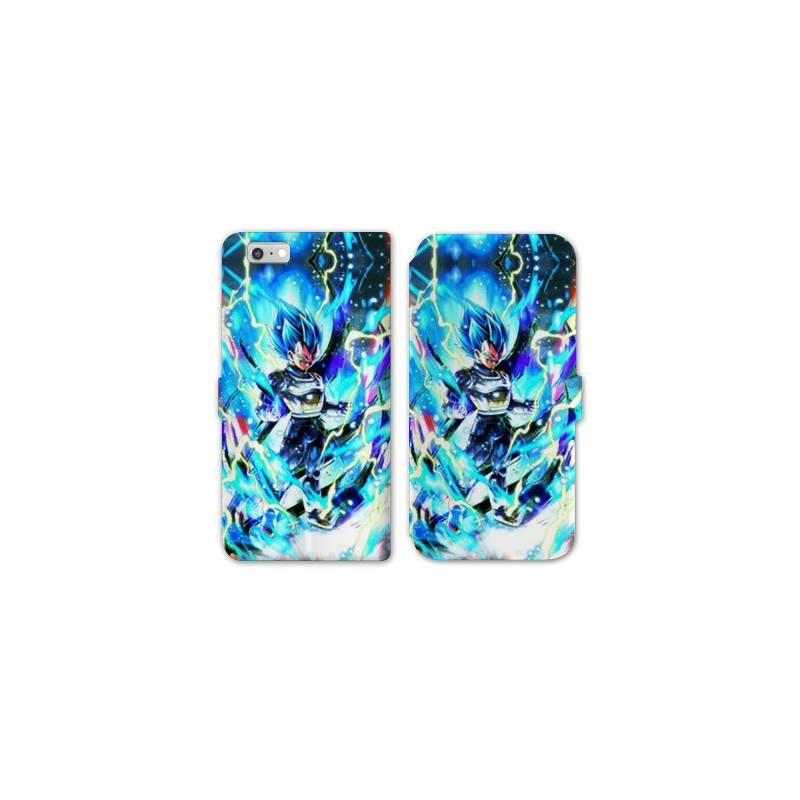 RV Housse cuir portefeuille Iphone 6 / 6s Manga Dragon Ball Vegeta Bleu