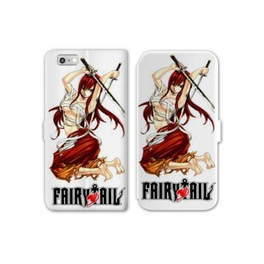 RV Housse cuir portefeuille Iphone 6 / 6s Manga Fairy Tail Erza