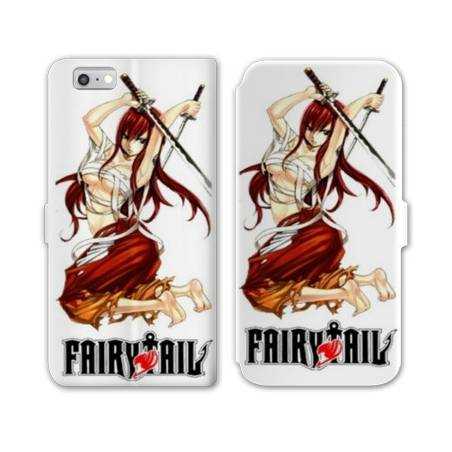 RV Housse cuir portefeuille Iphone 6 / 6s Manga Fairy Tail Erza