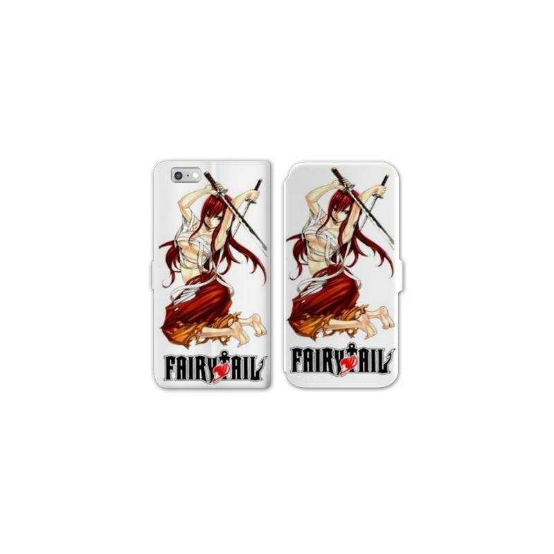 RV Housse cuir portefeuille Iphone 6 / 6s Manga Fairy Tail Erza