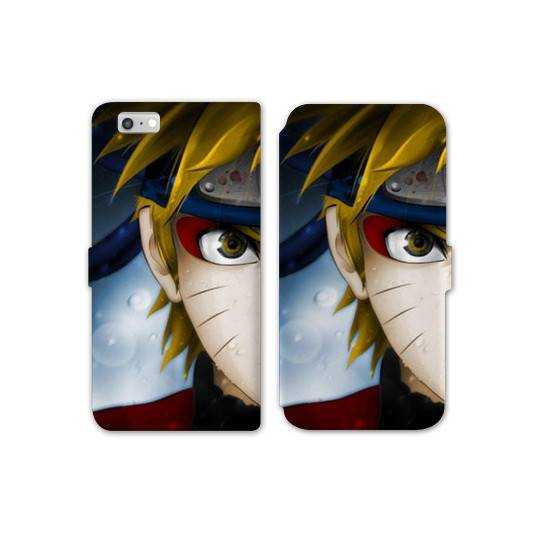 RV Housse cuir portefeuille Iphone 6 / 6s Manga Naruto blanc