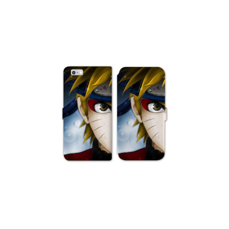 RV Housse cuir portefeuille Iphone 6 / 6s Manga Naruto blanc