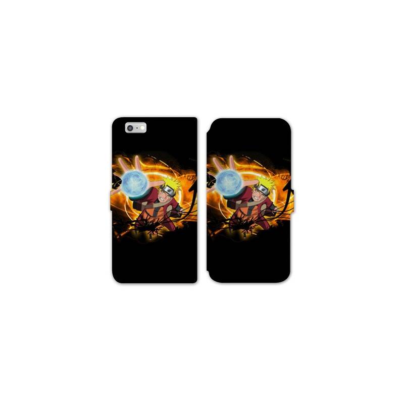 RV Housse cuir portefeuille Iphone 6 / 6s Manga Naruto noir