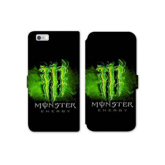RV Housse cuir portefeuille Iphone 6 / 6s Monster Energy Vert