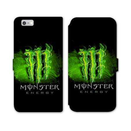 RV Housse cuir portefeuille Iphone 6 / 6s Monster Energy Vert
