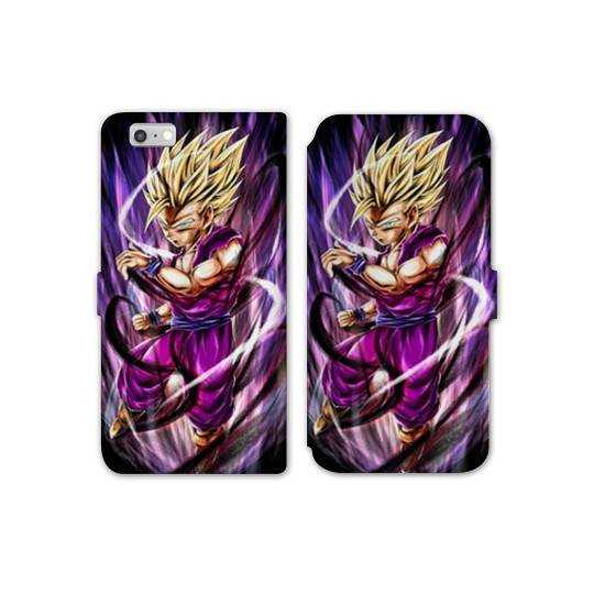 RV Housse cuir portefeuille Iphone 7 / 8 Manga Dragon Ball Sangohan violet