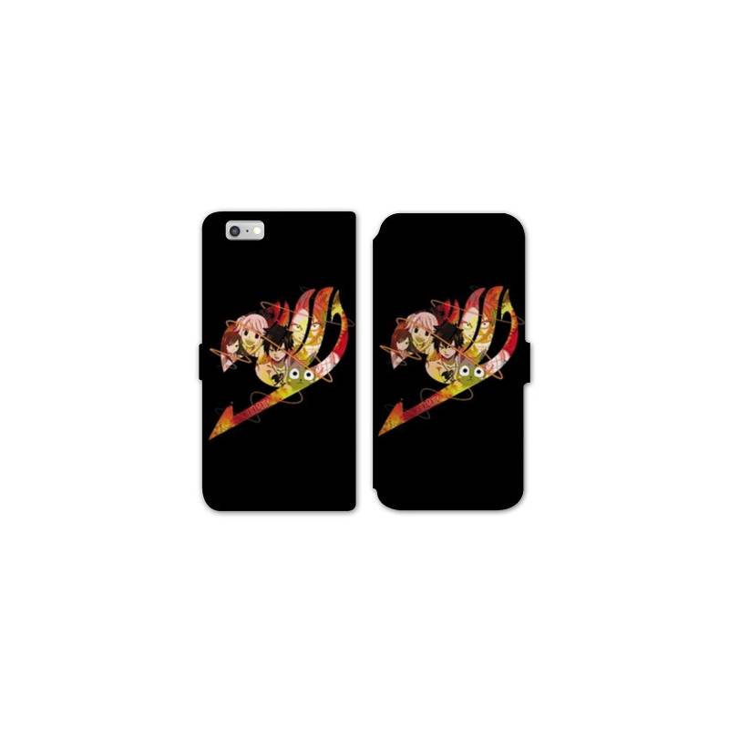 RV Housse cuir portefeuille Iphone 7 / 8 Manga Fairy Tail Logo Noir