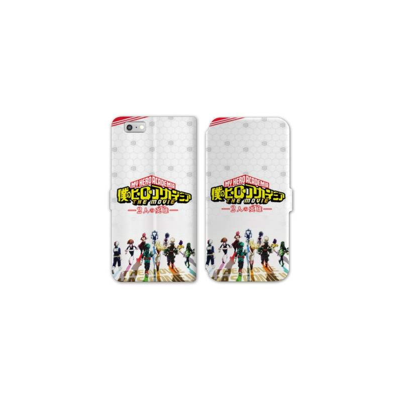 RV Housse cuir portefeuille Iphone 7 / 8 Manga My hero acadamia blanc