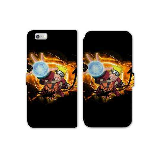 RV Housse cuir portefeuille Iphone 7 / 8 Manga Naruto noir