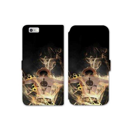 RV Housse cuir portefeuille Iphone 7 / 8 Manga One Piece Ace noir