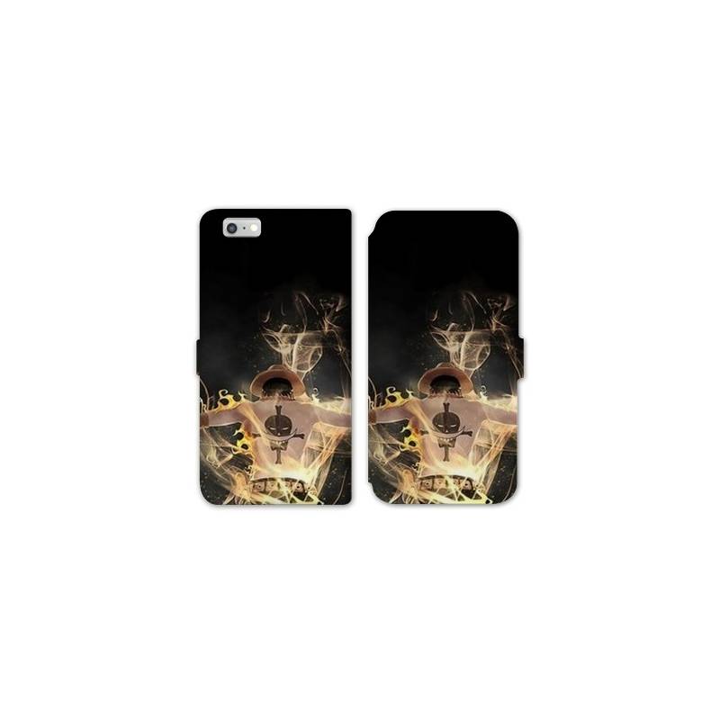 RV Housse cuir portefeuille Iphone 7 / 8 Manga One Piece Ace noir