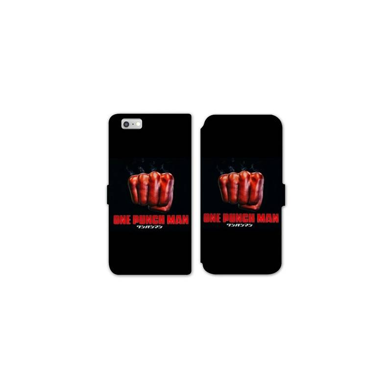 RV Housse cuir portefeuille Iphone 7 / 8 Manga One Punch Man poing