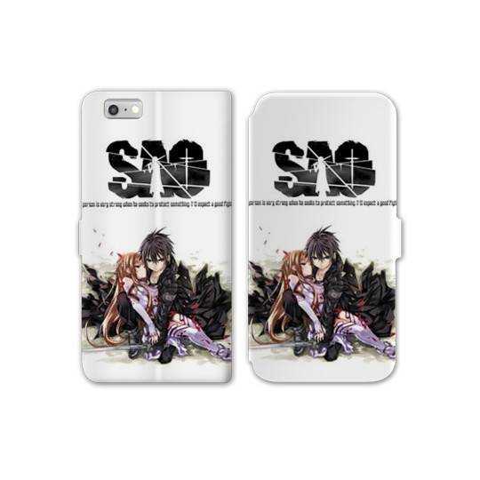RV Housse cuir portefeuille Iphone 7 / 8 Manga SAO sword Art Online blanc