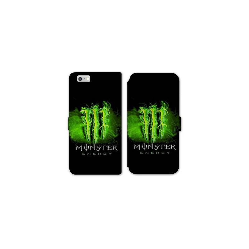 RV Housse cuir portefeuille Iphone 7 / 8 Monster Energy Vert