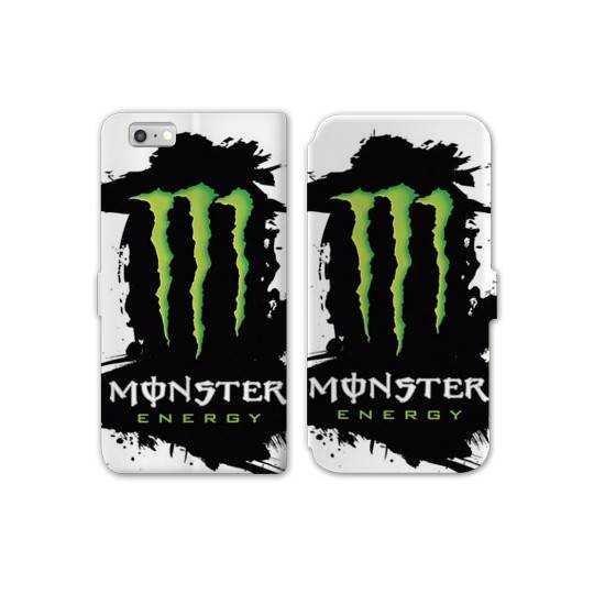 RV Housse cuir portefeuille Iphone 7 / 8 Monster Energy tache