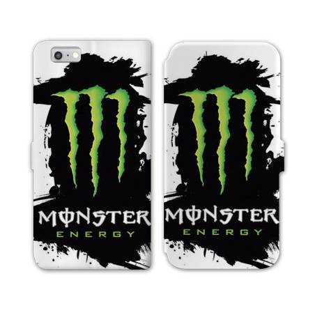 RV Housse cuir portefeuille Iphone 7 / 8 Monster Energy tache