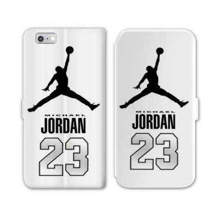 RV Housse cuir portefeuille Iphone 7 / 8 Jordan 23 Blanc