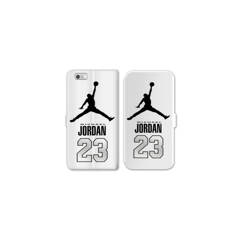 RV Housse cuir portefeuille Iphone 7 / 8 Jordan 23 Blanc