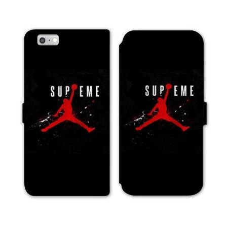 RV Housse cuir portefeuille Iphone 7 / 8 Jordan Supreme Noir