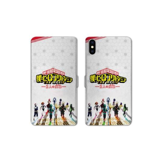 RV Housse cuir portefeuille Iphone XR Manga My hero acadamia blanc